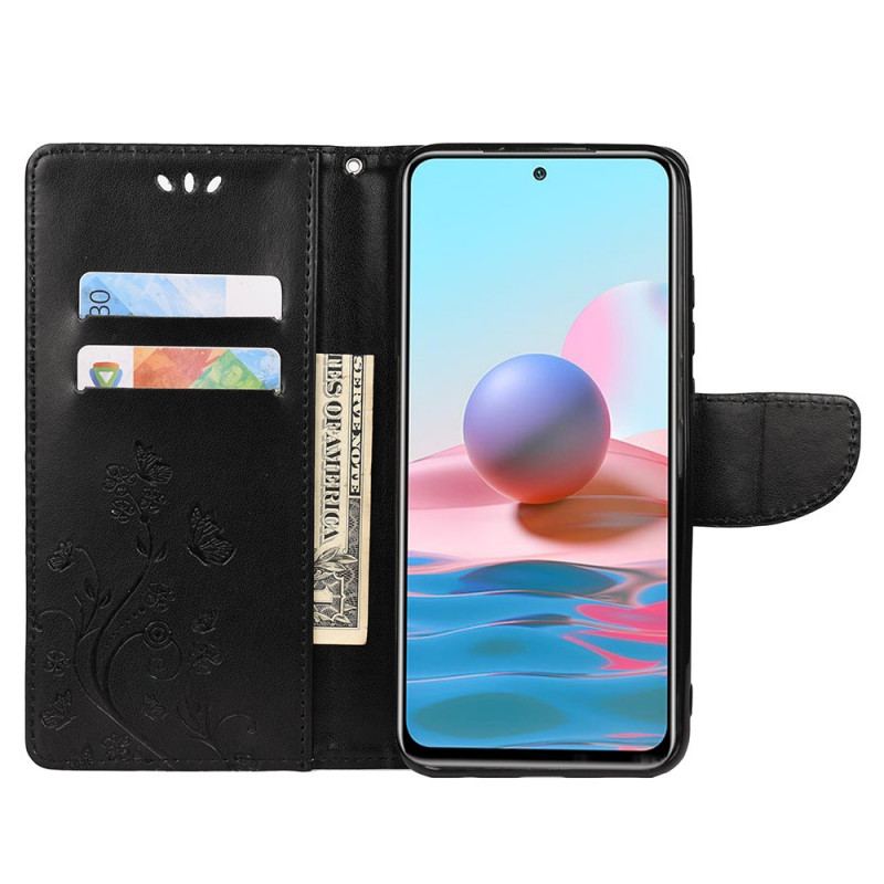 Capa Flip Para Xiaomi Redmi Note 11 Pro Plus 5G Borboletas E Flores