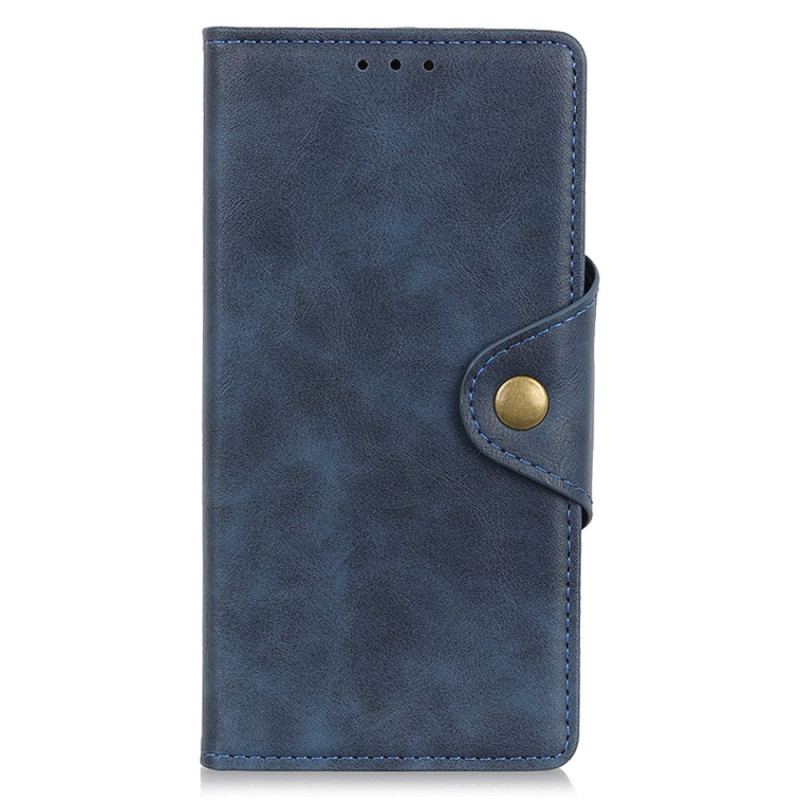 Capa Flip Para Xiaomi Redmi Note 11 Pro Plus 5G Botão De Couro Falso