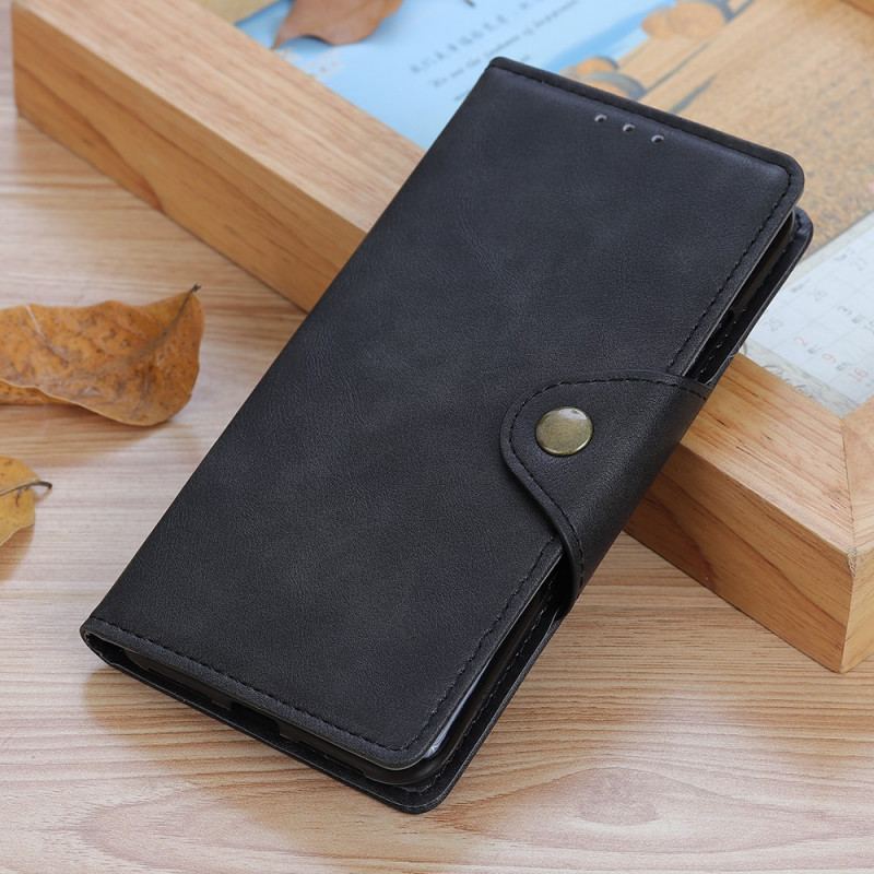 Capa Flip Para Xiaomi Redmi Note 11 Pro Plus 5G Botão De Couro Falso