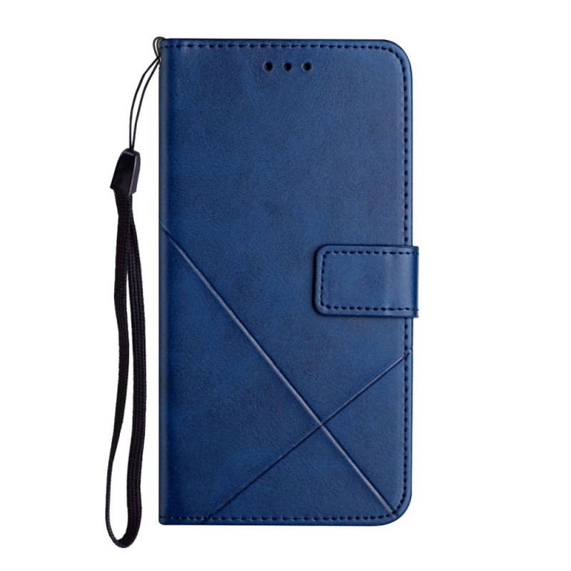 Capa Flip Para Xiaomi Redmi Note 11 Pro Plus 5G De Cordão Linhas De Alças Com Efeito De Couro