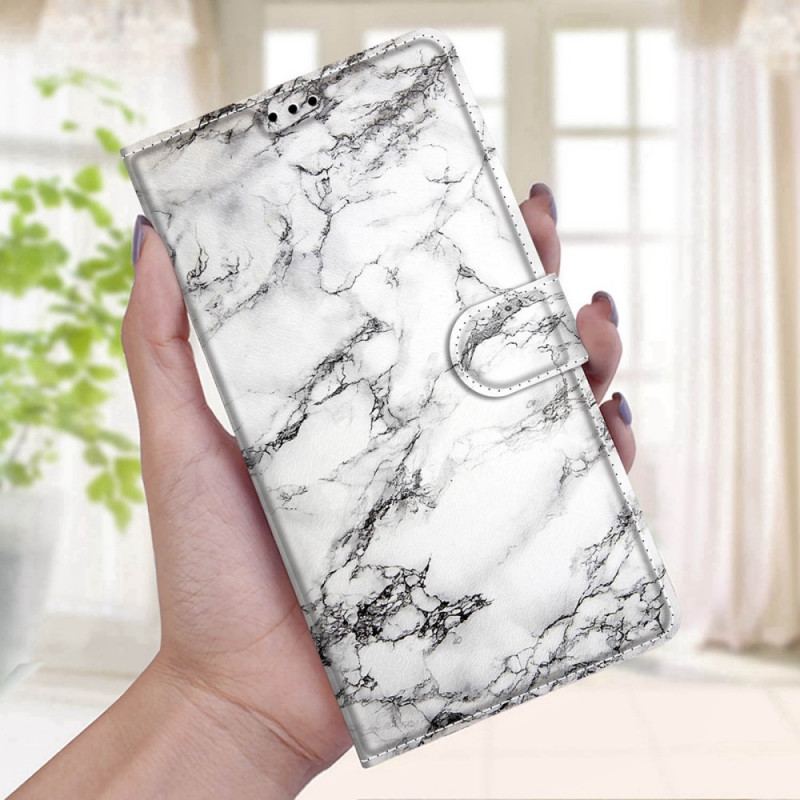 Capa Flip Para Xiaomi Redmi Note 11 Pro Plus 5G De Cordão Strappy Marble Elegance