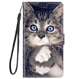 Capa Flip Para Xiaomi Redmi Note 11 Pro Plus 5G De Cordão Ventilador De Gato Tanga