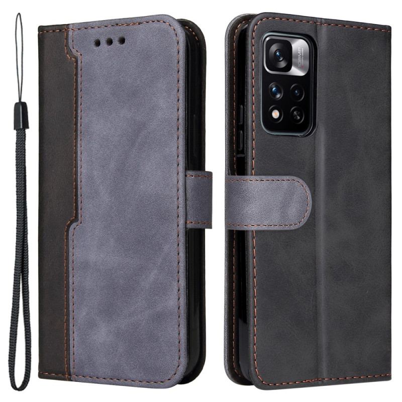 Capa Flip Para Xiaomi Redmi Note 11 Pro Plus 5G Dois Tons