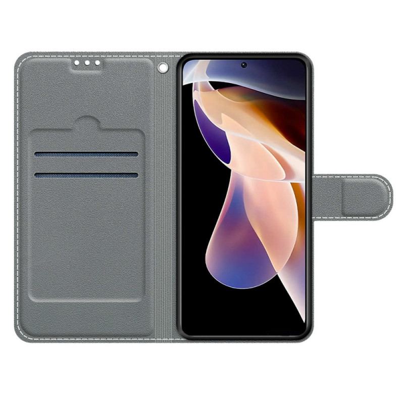 Capa Flip Para Xiaomi Redmi Note 11 Pro Plus 5G Gotas De Água Com Cordão