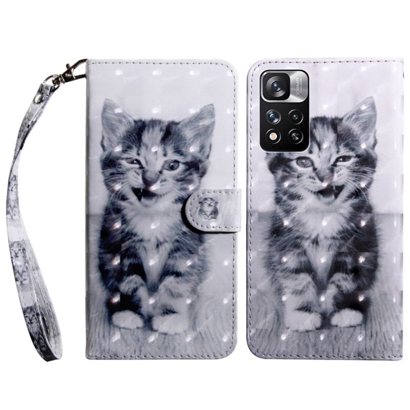 Capa Flip Para Xiaomi Redmi Note 11 Pro Plus 5G Inácio. O Gatinho