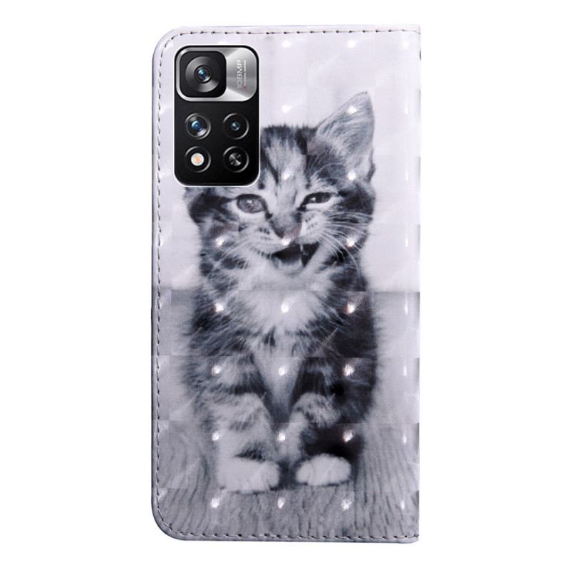 Capa Flip Para Xiaomi Redmi Note 11 Pro Plus 5G Inácio. O Gatinho