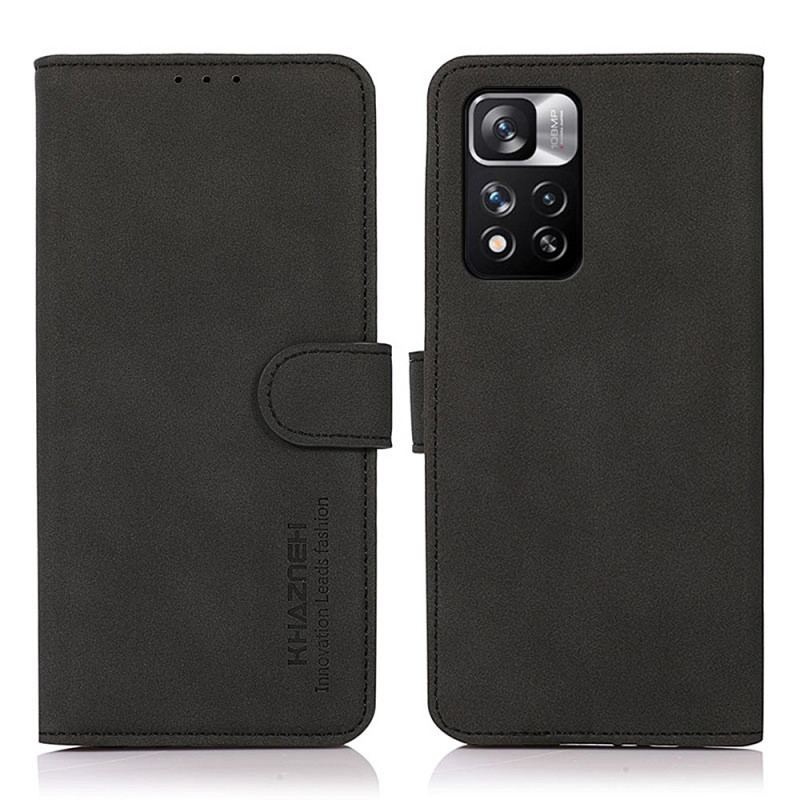 Capa Flip Para Xiaomi Redmi Note 11 Pro Plus 5G Khazneh Efeito Couro