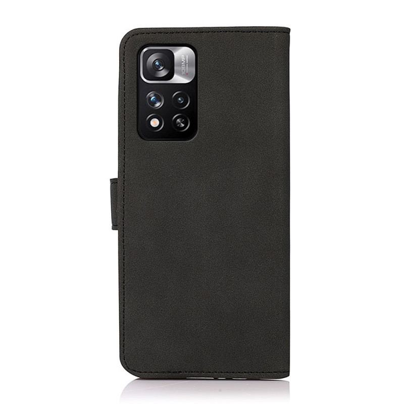 Capa Flip Para Xiaomi Redmi Note 11 Pro Plus 5G Khazneh Efeito Couro