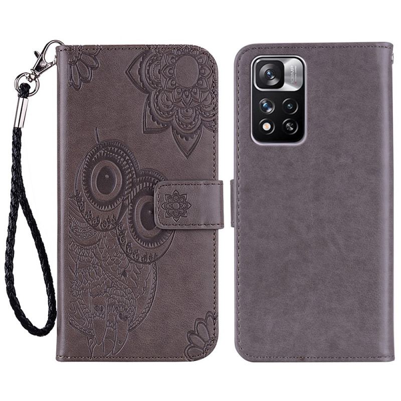 Capa Flip Para Xiaomi Redmi Note 11 Pro Plus 5G Mandala Coruja