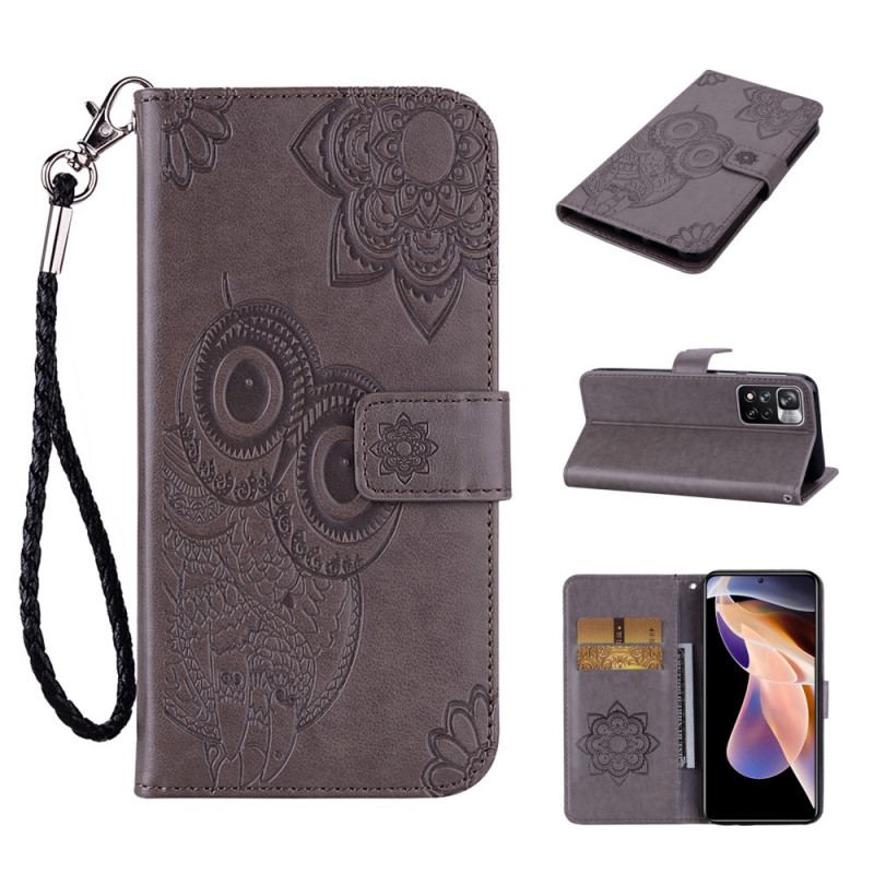 Capa Flip Para Xiaomi Redmi Note 11 Pro Plus 5G Mandala Coruja