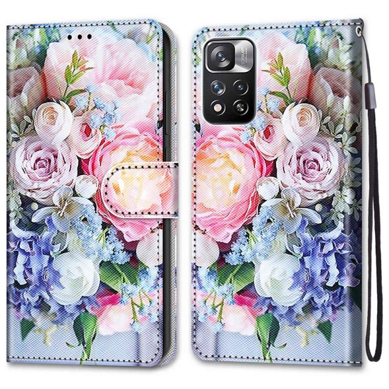 Capa Flip Para Xiaomi Redmi Note 11 Pro Plus 5G Maravilha Floral