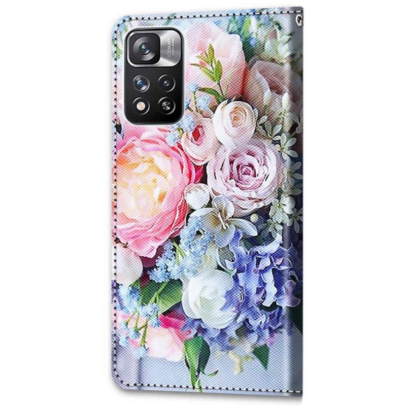 Capa Flip Para Xiaomi Redmi Note 11 Pro Plus 5G Maravilha Floral