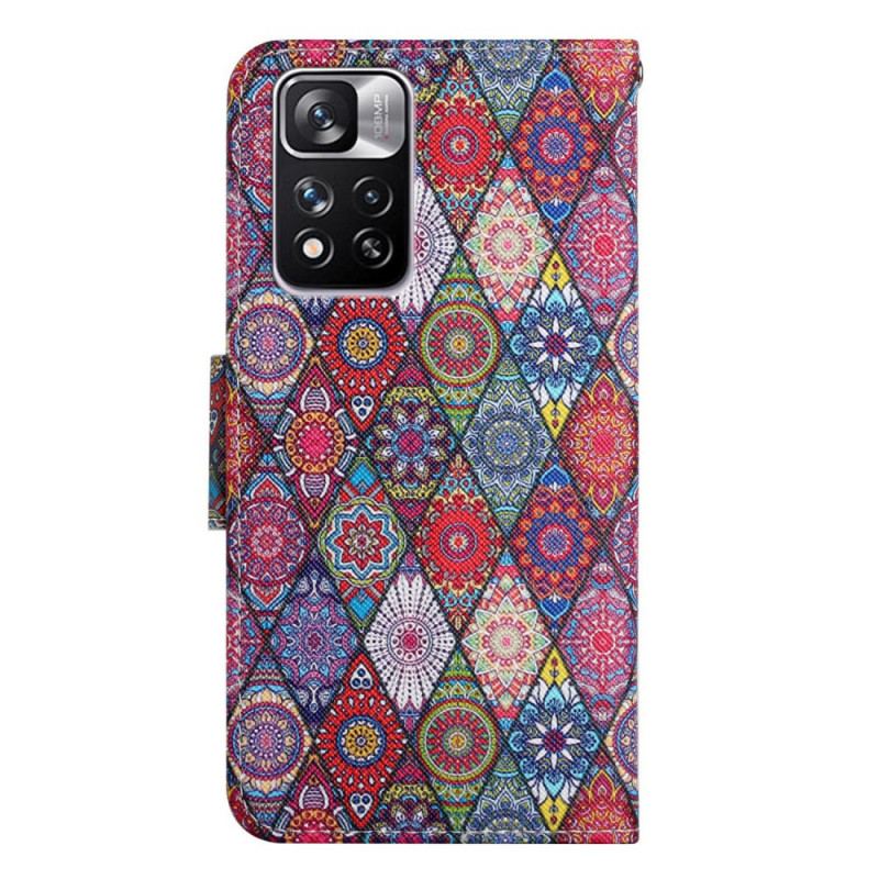 Capa Flip Para Xiaomi Redmi Note 11 Pro Plus 5G Padrão De Tapeçaria