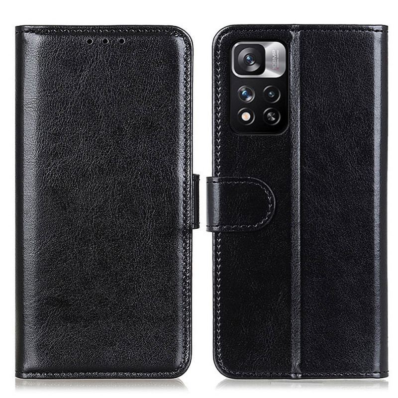 Capa Flip Para Xiaomi Redmi Note 11 Pro Plus 5G Refinamento De Couro Sintético