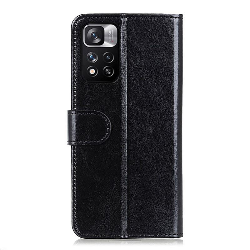 Capa Flip Para Xiaomi Redmi Note 11 Pro Plus 5G Refinamento De Couro Sintético