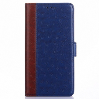 Capa Flip Para Xiaomi Redmi Note 11 Pro Plus 5G Textura De Pele De Avestruz