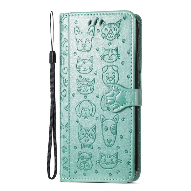 Capa Folio Para Xiaomi Redmi Note 11 Pro Plus 5G Animais Animados