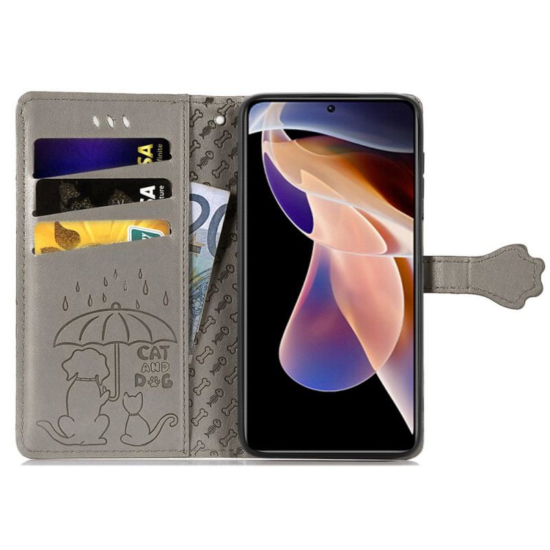 Capa Folio Para Xiaomi Redmi Note 11 Pro Plus 5G Animais Animados