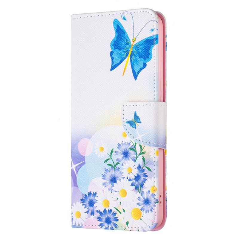 Capa Folio Para Xiaomi Redmi Note 11 Pro Plus 5G Borboletas