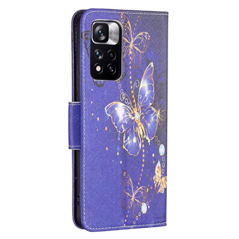 Capa Folio Para Xiaomi Redmi Note 11 Pro Plus 5G Borboletas Da Noite