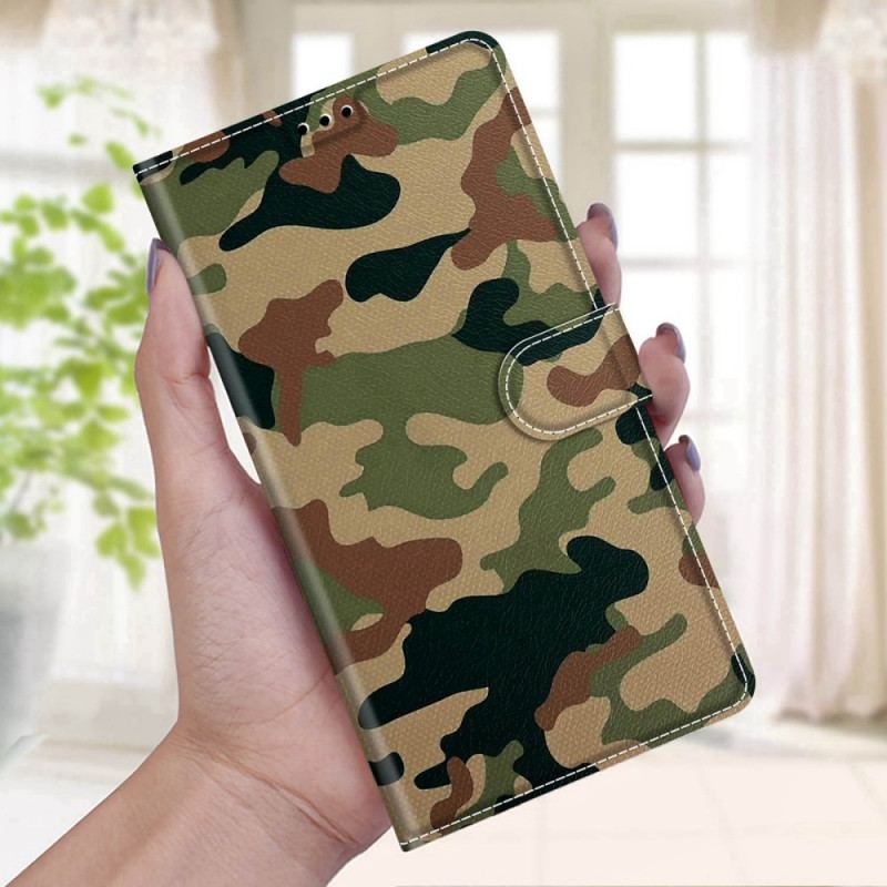 Capa Folio Para Xiaomi Redmi Note 11 Pro Plus 5G Camuflagem Militar