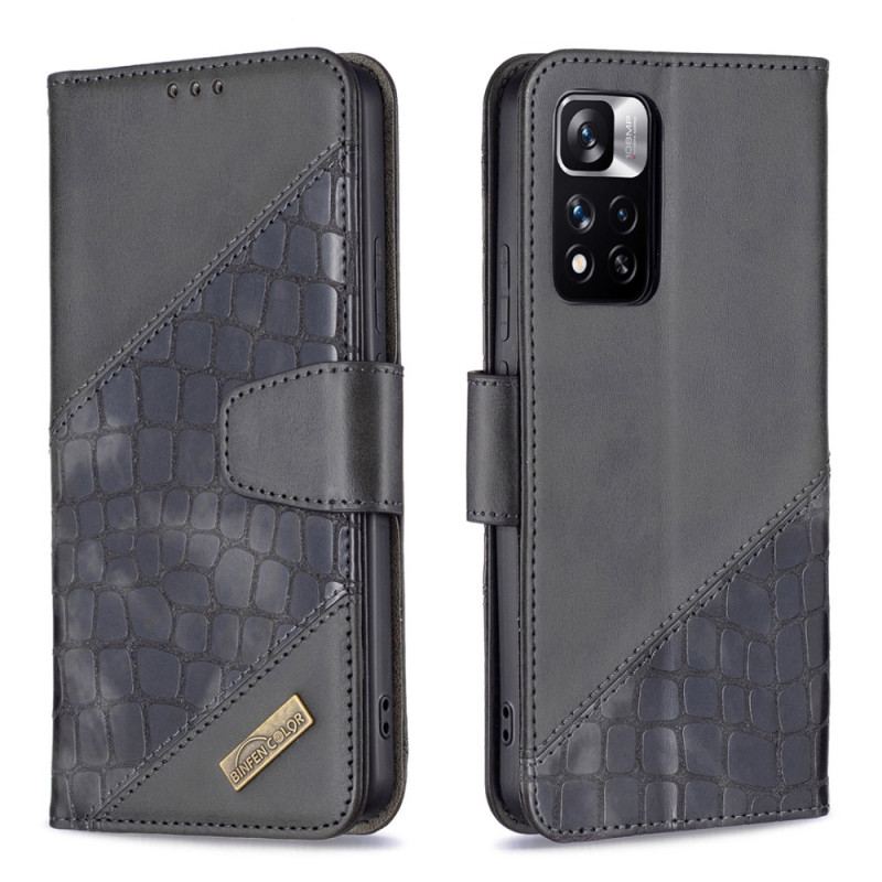 Capa Folio Para Xiaomi Redmi Note 11 Pro Plus 5G Estilo De Pele De Crocodilo Binfen Color