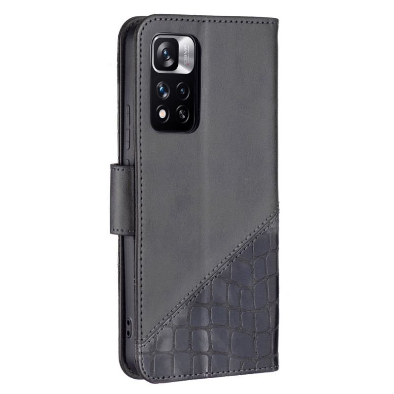 Capa Folio Para Xiaomi Redmi Note 11 Pro Plus 5G Estilo De Pele De Crocodilo Binfen Color