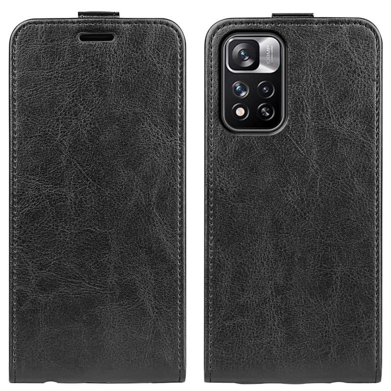 Capa Folio Para Xiaomi Redmi Note 11 Pro Plus 5G Flip Efeito De Couro Com Aba Vertical