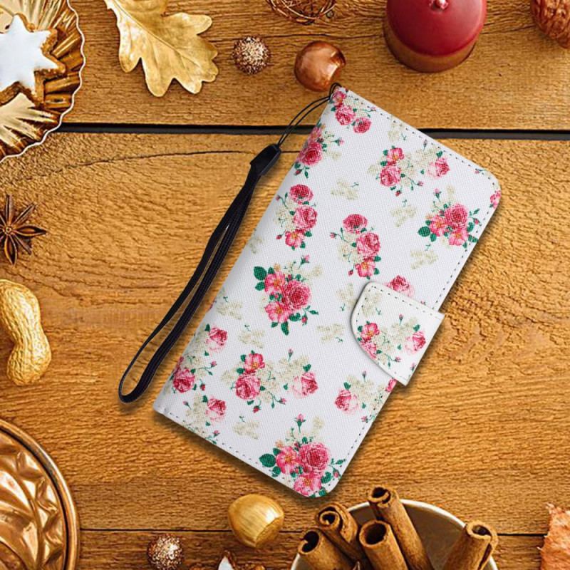 Capa Folio Para Xiaomi Redmi Note 11 Pro Plus 5G Flores Reais Da Liberdade