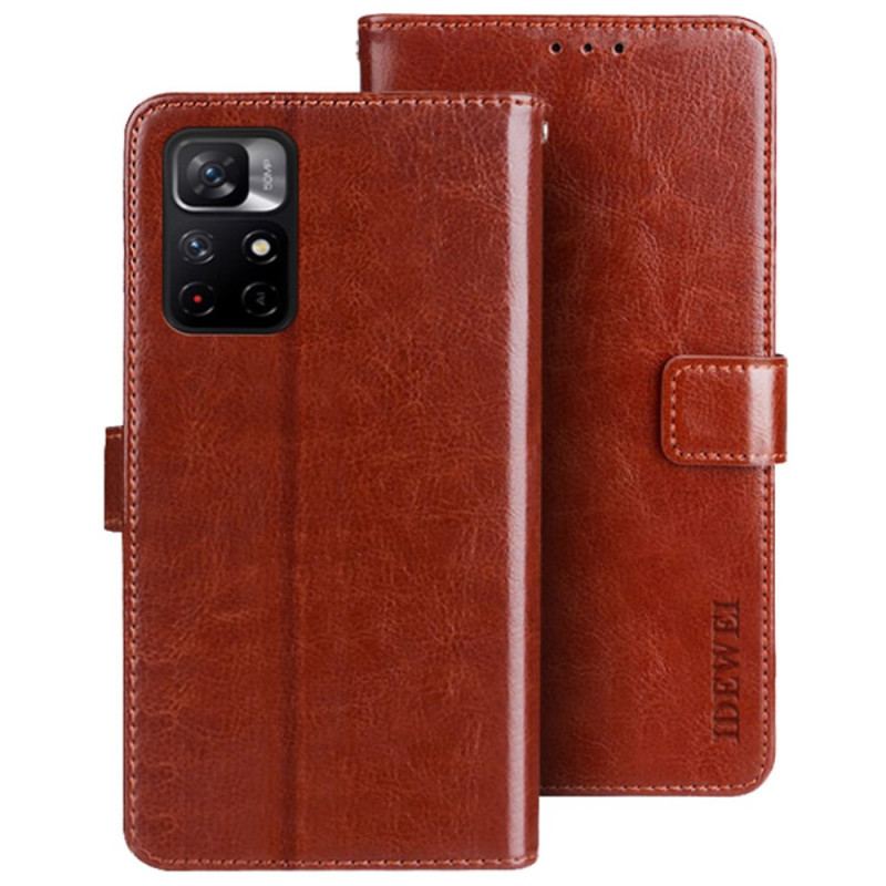 Capa Folio Para Xiaomi Redmi Note 11 Pro Plus 5G Imitação De Couro Idewei