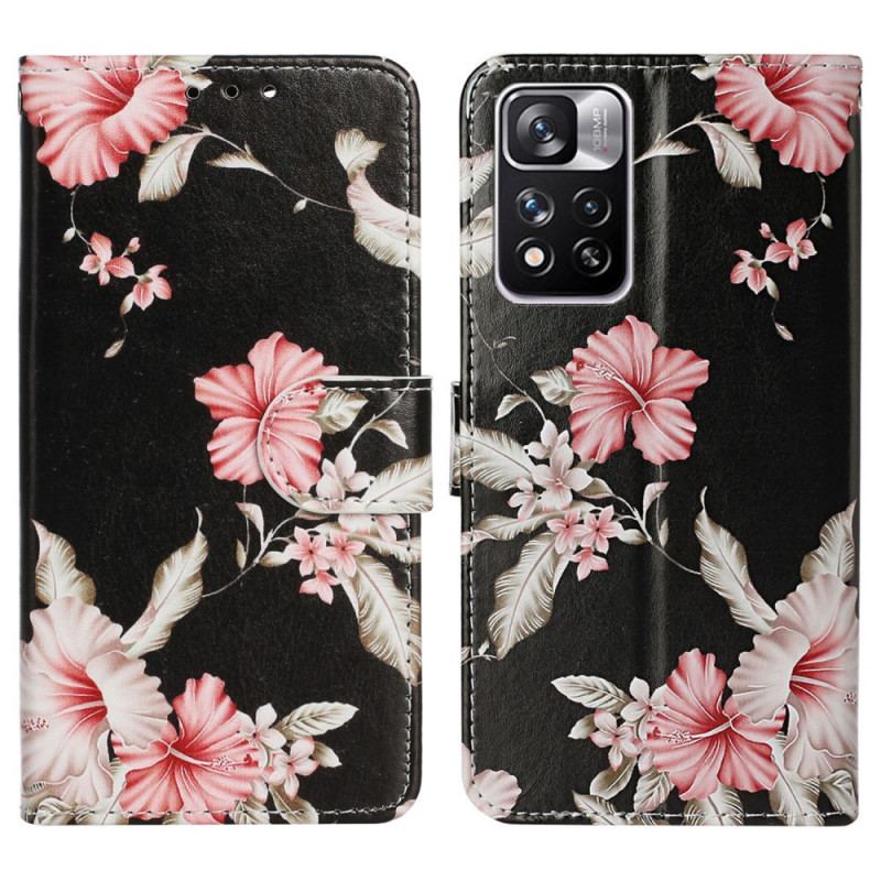 Capa Folio Para Xiaomi Redmi Note 11 Pro Plus 5G O Estilo Floral