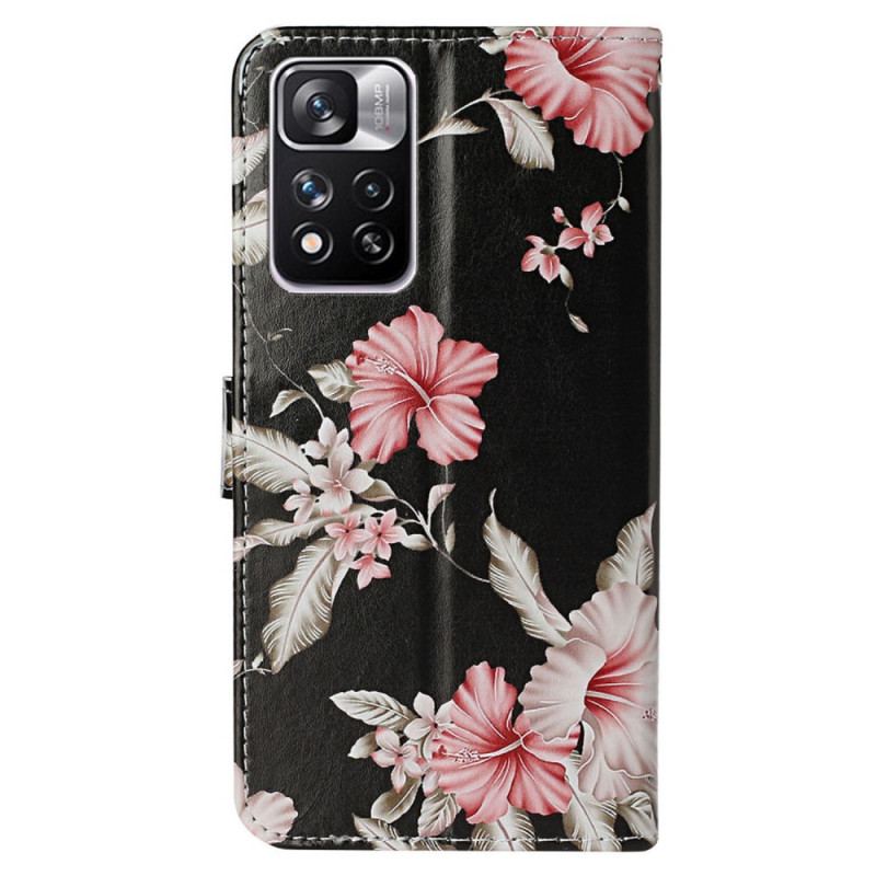 Capa Folio Para Xiaomi Redmi Note 11 Pro Plus 5G O Estilo Floral