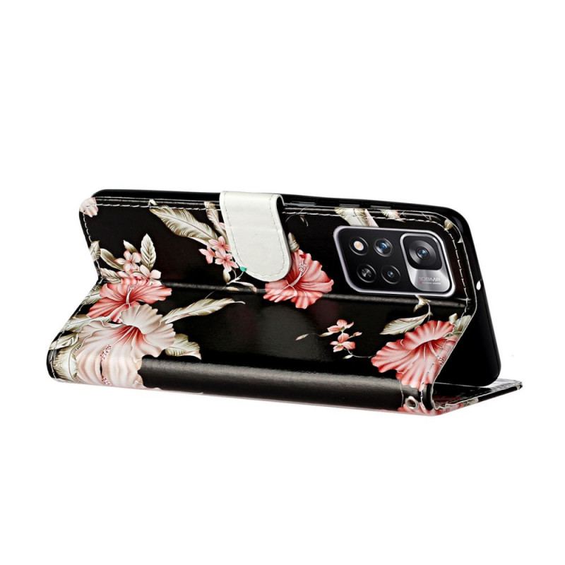 Capa Folio Para Xiaomi Redmi Note 11 Pro Plus 5G O Estilo Floral