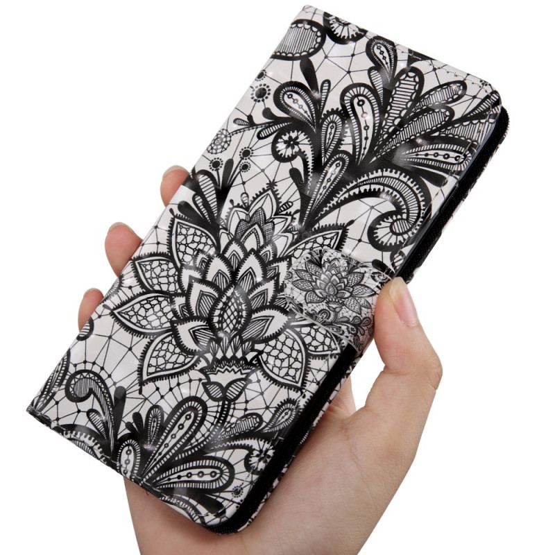 Capa Folio Para Xiaomi Redmi Note 11 Pro Plus 5G Renda Chique