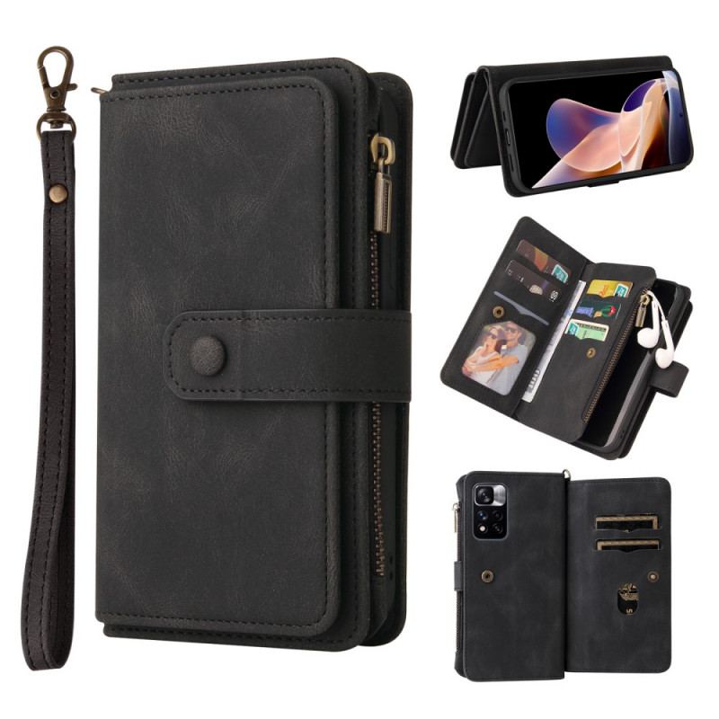 Capa Folio Para Xiaomi Redmi Note 11 Pro Plus 5G Vintage Multifuncional