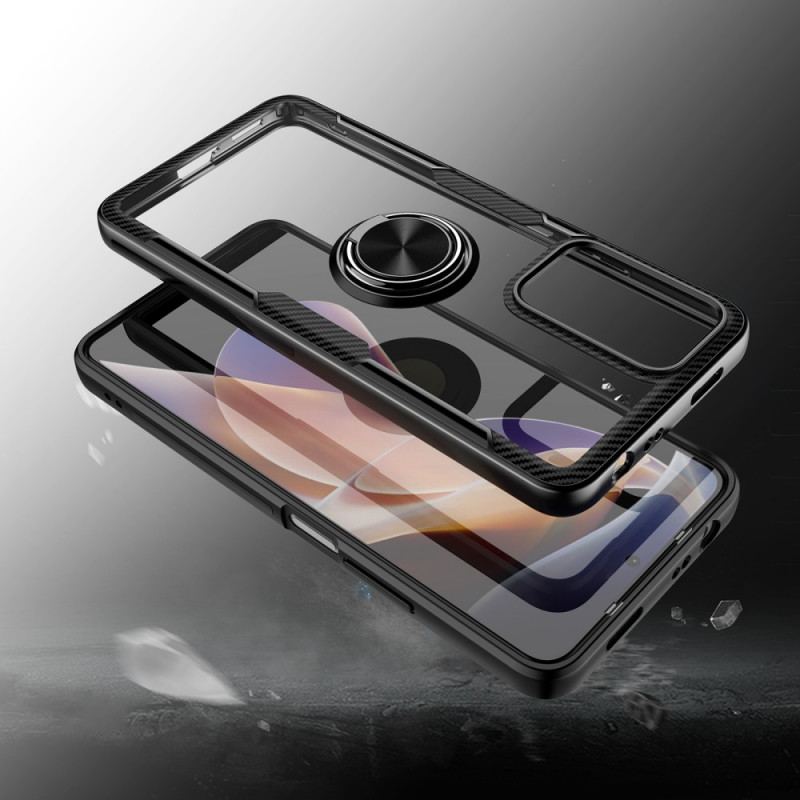 Capa Para Xiaomi Redmi Note 11 Pro Plus 5G Anel De Metal De Fibra De Carbono