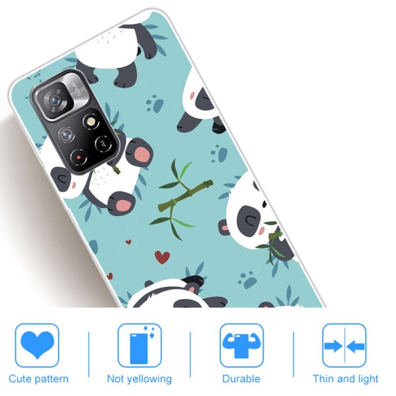 Capa Para Xiaomi Redmi Note 11 Pro Plus 5G Bando De Pandas De Silicone