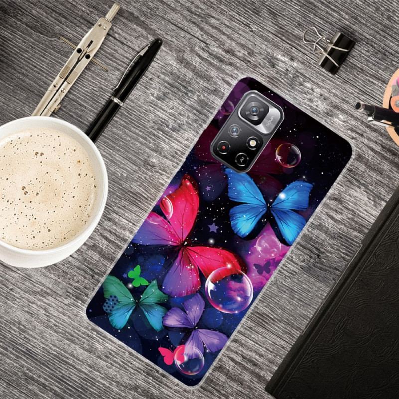 Capa Para Xiaomi Redmi Note 11 Pro Plus 5G Borboletas Flexíveis