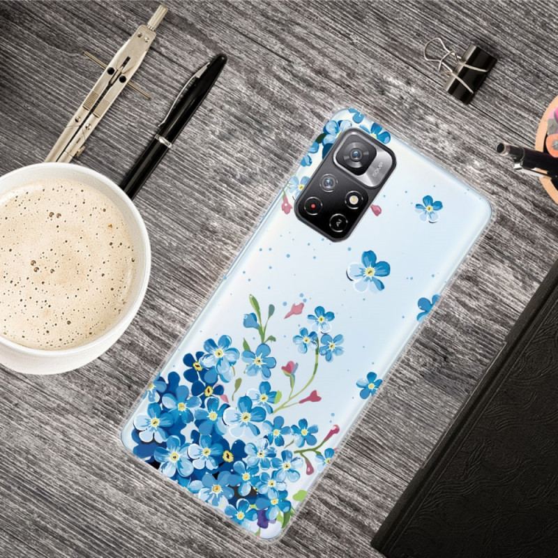 Capa Para Xiaomi Redmi Note 11 Pro Plus 5G Buquê De Flores Azuis