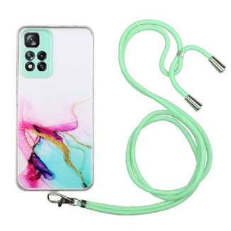 Capa Para Xiaomi Redmi Note 11 Pro Plus 5G De celular Com Cordão De Mármore