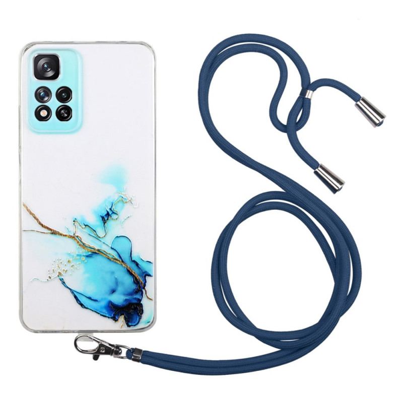 Capa Para Xiaomi Redmi Note 11 Pro Plus 5G De celular Com Cordão De Mármore