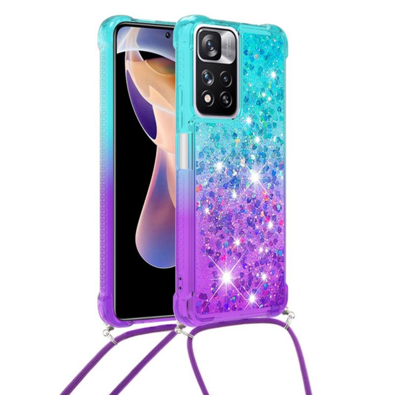 Capa Para Xiaomi Redmi Note 11 Pro Plus 5G De celular Cordão De Silicone Brilhante