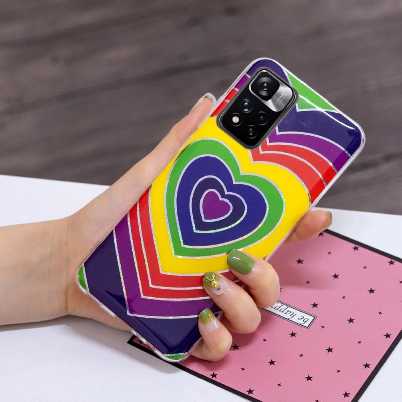 Capa Para Xiaomi Redmi Note 11 Pro Plus 5G Coração Psicodélico