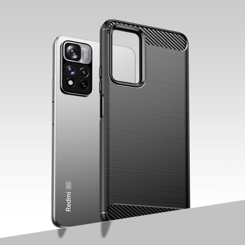 Capa Para Xiaomi Redmi Note 11 Pro Plus 5G Fibra De Carbono Escovada