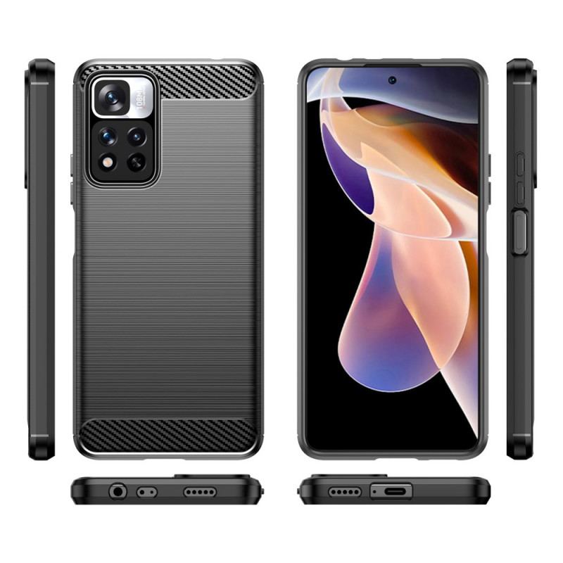 Capa Para Xiaomi Redmi Note 11 Pro Plus 5G Fibra De Carbono Escovada