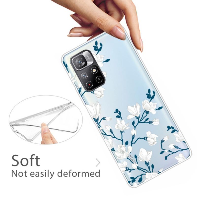 Capa Para Xiaomi Redmi Note 11 Pro Plus 5G Flores Brancas