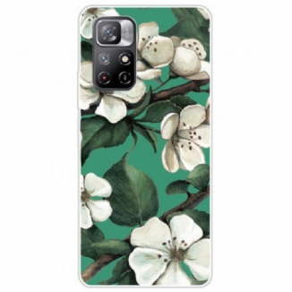 Capa Para Xiaomi Redmi Note 11 Pro Plus 5G Flores Brancas De Silicone