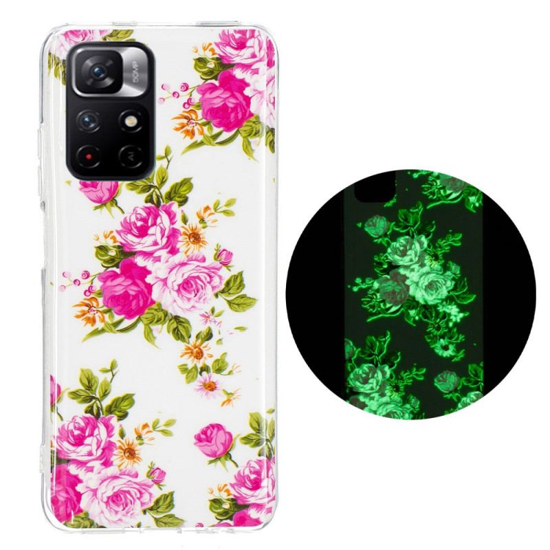 Capa Para Xiaomi Redmi Note 11 Pro Plus 5G Flores Da Liberdade Fluorescentes