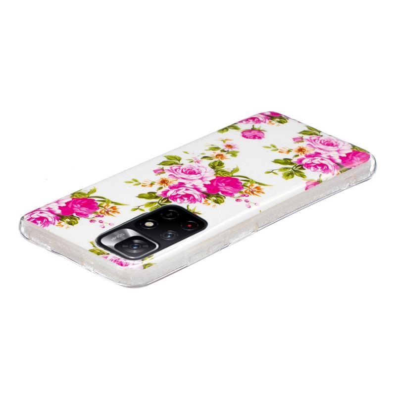 Capa Para Xiaomi Redmi Note 11 Pro Plus 5G Flores Da Liberdade Fluorescentes