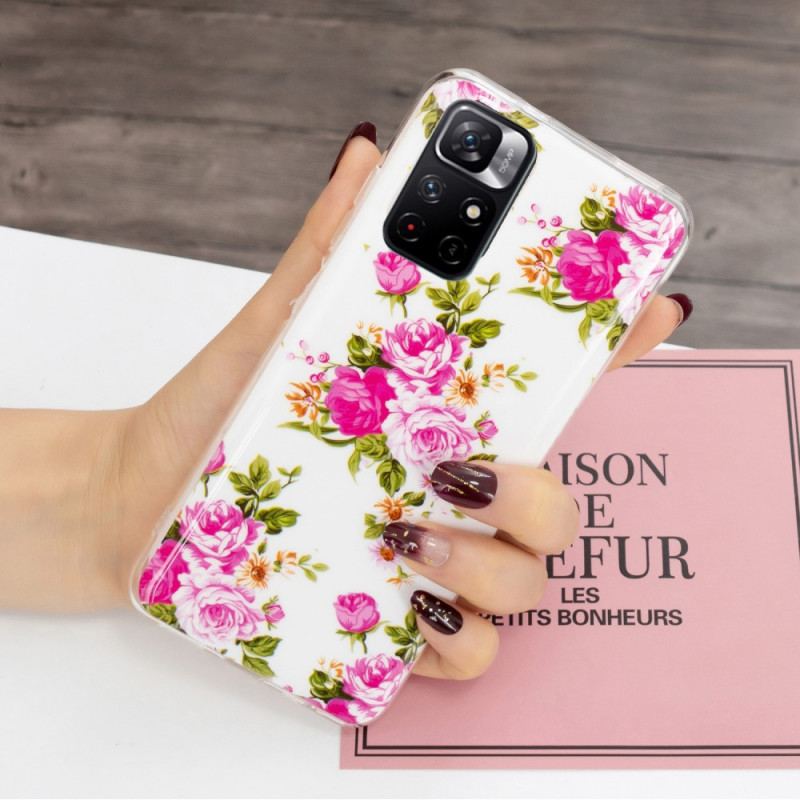 Capa Para Xiaomi Redmi Note 11 Pro Plus 5G Flores Da Liberdade Fluorescentes